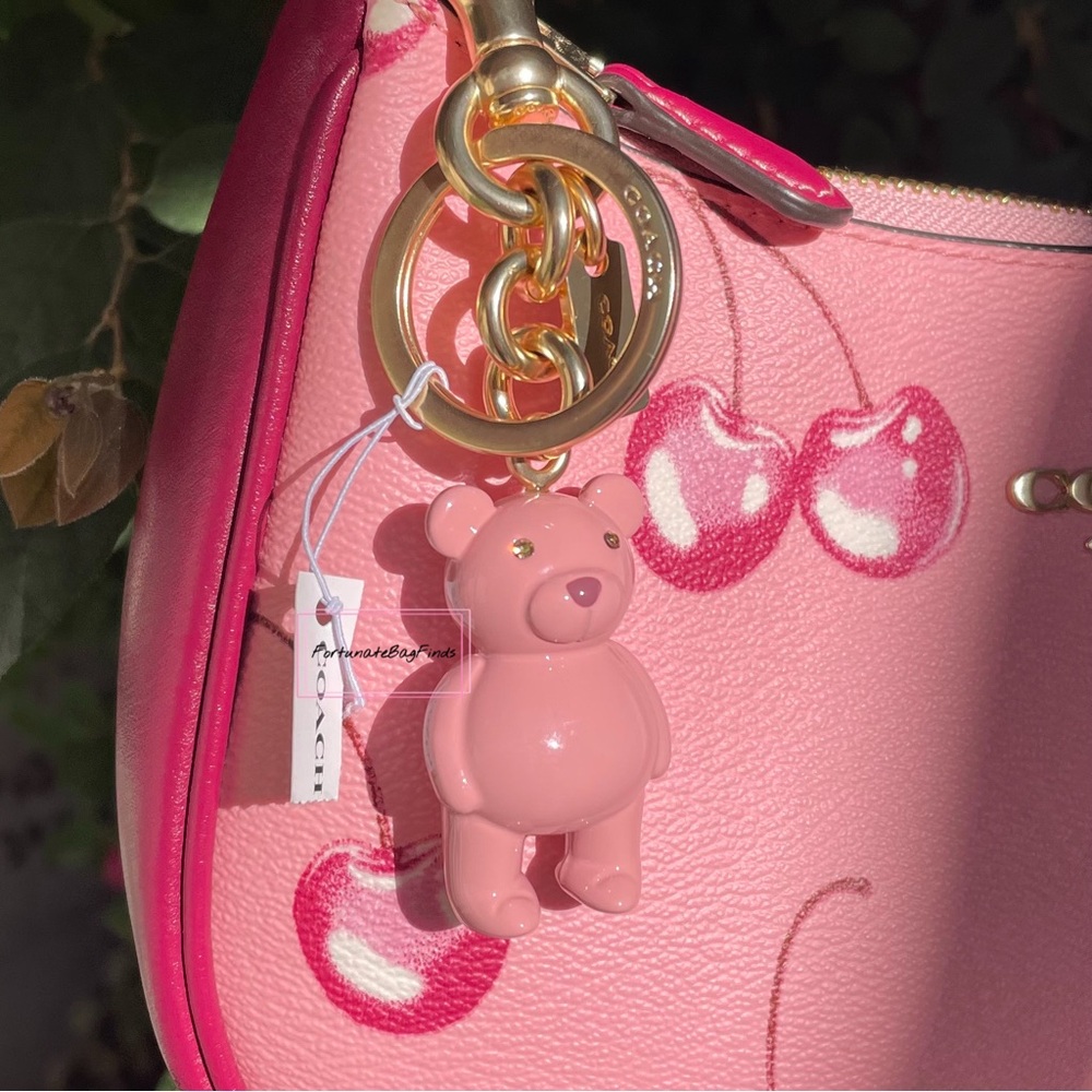 Coach Valentines Day Pink Bear Bag Charm CP890